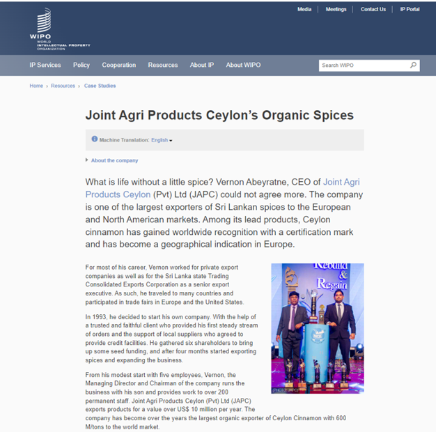 Joint Agri Products Ceylon's Organic Spices